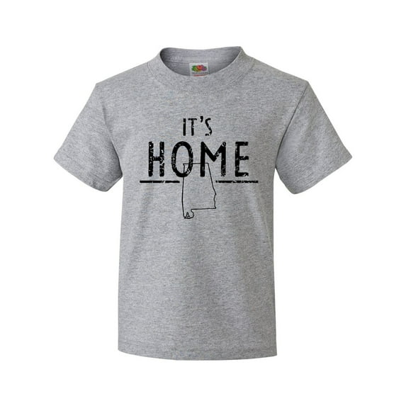 Inktastic It's Home- Alabama State Outline DIstressed Text Youth T-Shirt