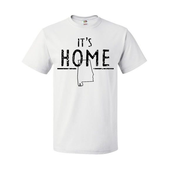 Inktastic It's Home- Alabama State Outline Distressed Text T-Shirt