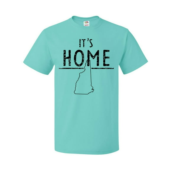Inktastic It's Home New Hampshire State Outline Distressed Text T-Shirt