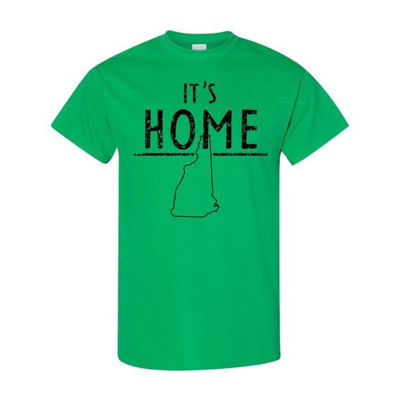 Inktastic It's Home New Hampshire State Outline Distressed Text T-Shirt