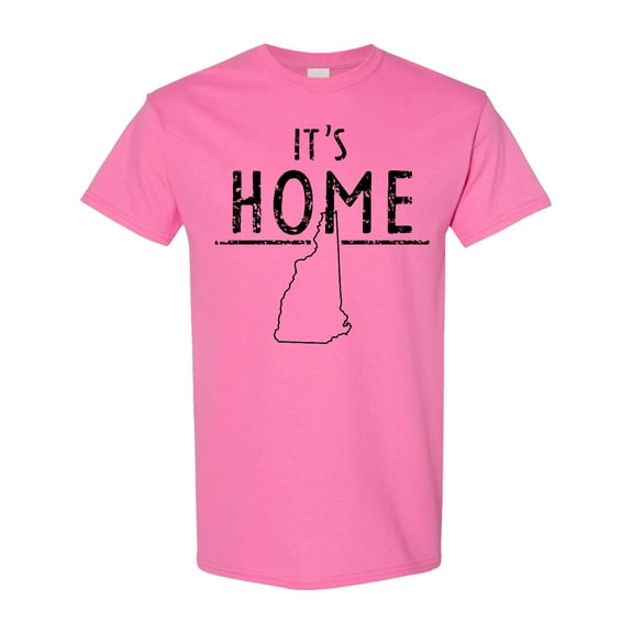Inktastic It's Home New Hampshire State Outline Distressed Text T-Shirt