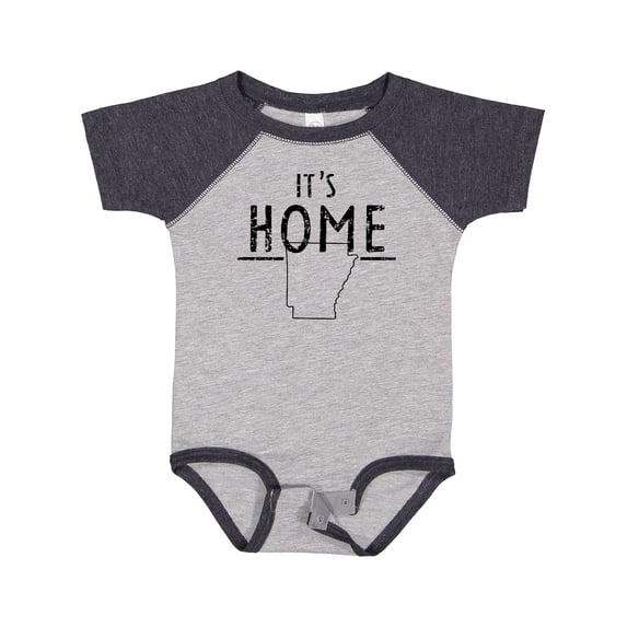 Inktastic It's Home- State of Arkansas Outline Distressed Text Boys or Girls Baby Bodysuit