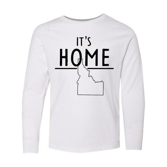 Inktastic It's Home- State of Idaho Outline Long Sleeve Youth T-Shirt