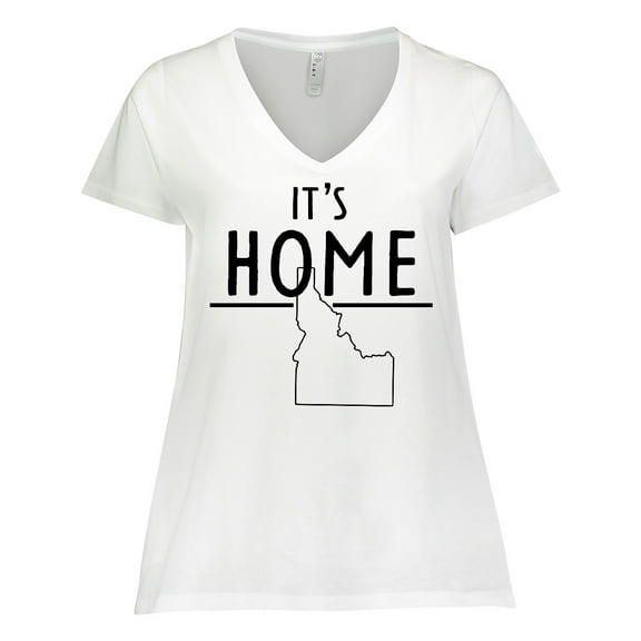 Inktastic It's Home- State of Idaho Outline Women's Plus Size V-Neck T-Shirt
