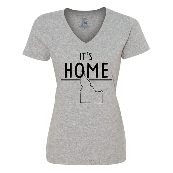 Inktastic It's Home- State of Idaho Outline Women's V-Neck T-Shirt