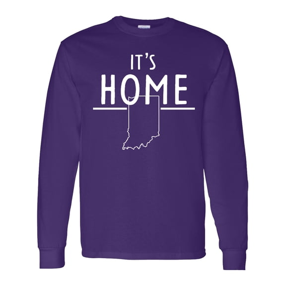 Inktastic It's Home State of Indiana Outline Long Sleeve T-Shirt