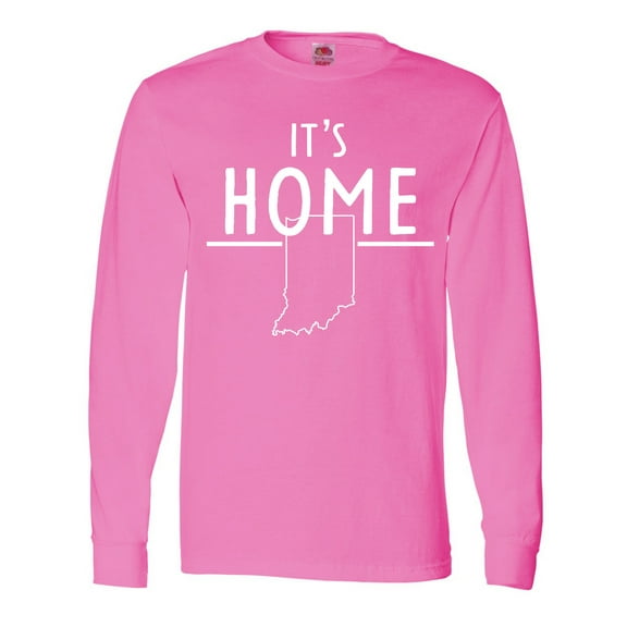 Inktastic It's Home State of Indiana Outline Long Sleeve T-Shirt