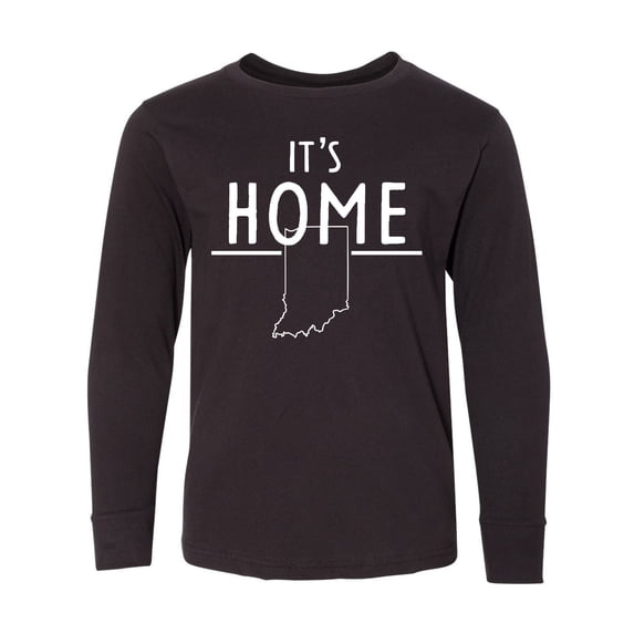 Inktastic It's Home- State of Indiana Outline Long Sleeve Youth T-Shirt