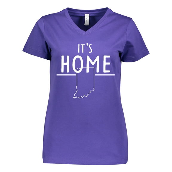 Inktastic It's Home- State of Indiana Outline Women's V-Neck T-Shirt