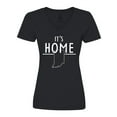 thumbnail image 1 of Inktastic It's Home- State of Indiana Outline Women's V-Neck T-Shirt, 1 of 5