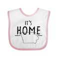 thumbnail image 1 of Inktastic It's Home- State of Iowa Outline Distressed Text Boys or Girls Baby Bib, 1 of 4