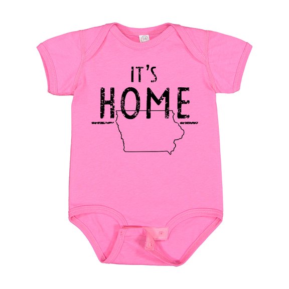 Inktastic It's Home- State of Iowa  Outline Distressed Text Boys or Girls Baby Bodysuit