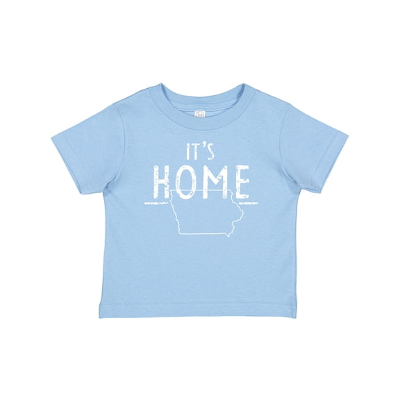 Inktastic It's Home State of Iowa Outline Distressed Text Boys or Girls Baby T-Shirt