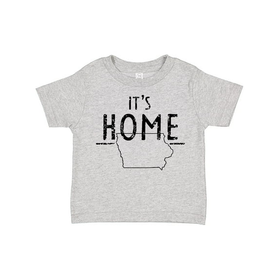 Inktastic It's Home- State of Iowa Outline Distressed Text Boys or Girls Toddler T-Shirt