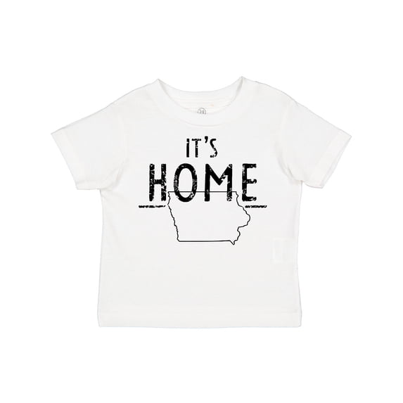Inktastic It's Home- State of Iowa Outline Distressed Text Boys or Girls Toddler T-Shirt