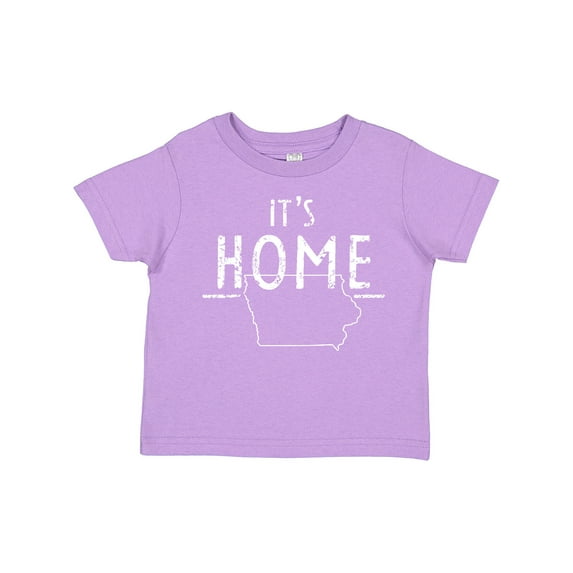 Inktastic It's Home State of Iowa Outline Distressed Text Boys or Girls Toddler T-Shirt