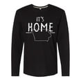 thumbnail image 1 of Inktastic It's Home- State of Iowa Outline Distressed Text Long Sleeve T-Shirt, 1 of 5
