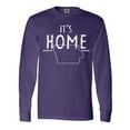 thumbnail image 1 of Inktastic It's Home- State of Iowa Outline Distressed Text Long Sleeve T-Shirt, 1 of 5