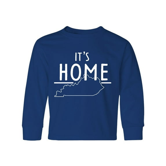 Inktastic It's Home- State of Kentucky Outline Long Sleeve Youth T-Shirt