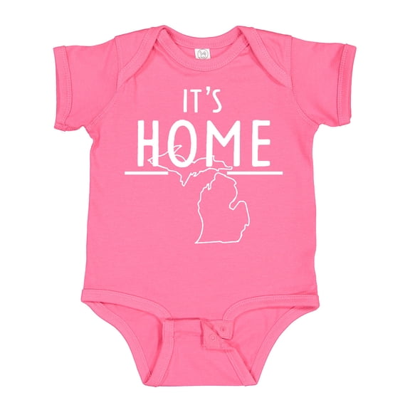 Inktastic It's Home- State of Michigan Outline Boys or Girls Baby Bodysuit