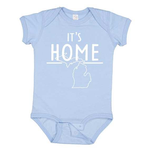 Inktastic It's Home- State of Michigan Outline Boys or Girls Baby Bodysuit