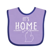Inktastic It's Home- State of Michigan Outline Distressed Text Boys or Girls Baby Bib