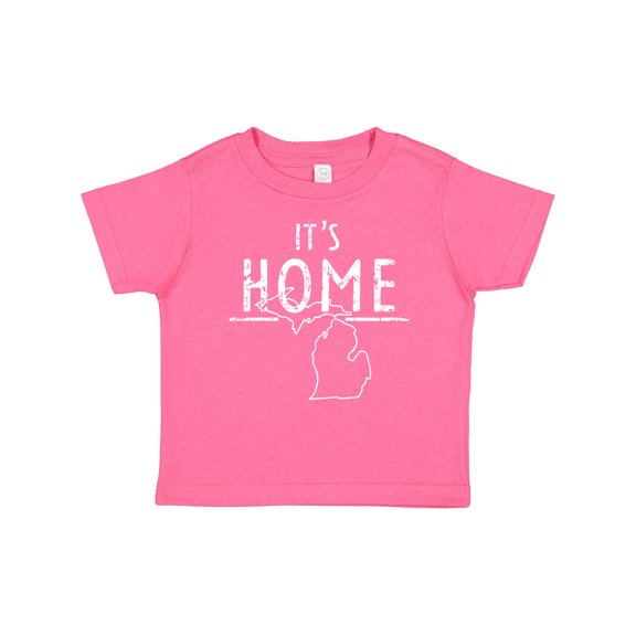 Inktastic It's Home- State of Michigan Outline Distressed Text Boys or Girls Baby T-Shirt
