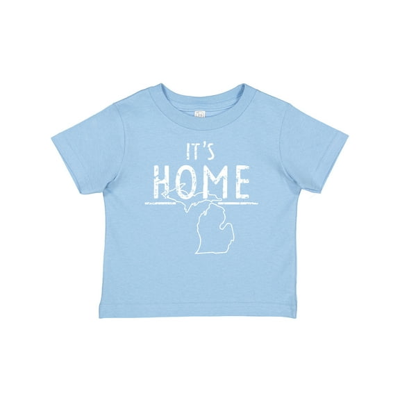 Inktastic It's Home- State of Michigan Outline Distressed Text Boys or Girls Baby T-Shirt
