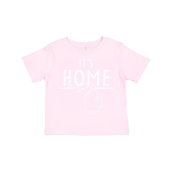 Inktastic It's Home- State of Michigan Outline Distressed Text Boys or Girls Toddler T-Shirt