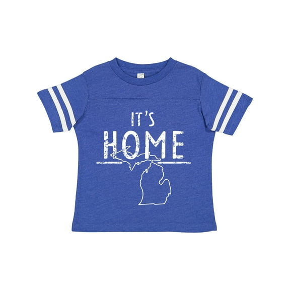 Inktastic It's Home- State of Michigan Outline Distressed Text Boys or Girls Toddler T-Shirt