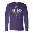 thumbnail image 1 of Inktastic It's Home- State  of Michigan Outline Distressed Text Long Sleeve T-Shirt, 1 of 5