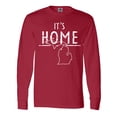 thumbnail image 1 of Inktastic It's Home- State  of Michigan Outline Distressed Text Long Sleeve T-Shirt, 1 of 5
