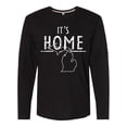 thumbnail image 1 of Inktastic It's Home- State  of Michigan Outline Distressed Text Long Sleeve T-Shirt, 1 of 5