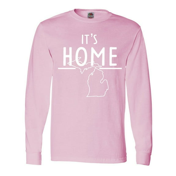 Inktastic It's Home- State of Michigan Outline Long Sleeve T-Shirt