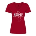 thumbnail image 1 of Inktastic It's Home- State of Michigan Outline Women's V-Neck T-Shirt, 1 of 5