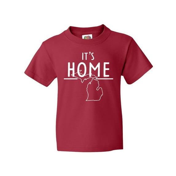 Inktastic It's Home- State of Michigan Outline Youth T-Shirt