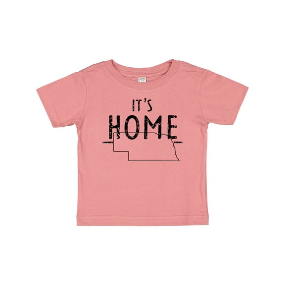 Inktastic It's Home- State of Nebraska Outline Distressed Text Boys or Girls Baby T-Shirt