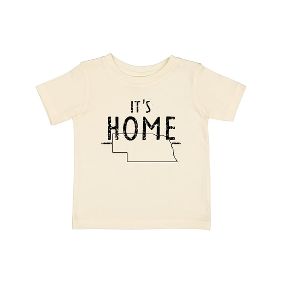 Inktastic It's Home- State of Nebraska Outline Distressed Text Boys or Girls Baby T-Shirt