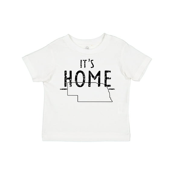 Inktastic It's Home- State of Nebraska Outline Distressed Text Boys or Girls Toddler T-Shirt