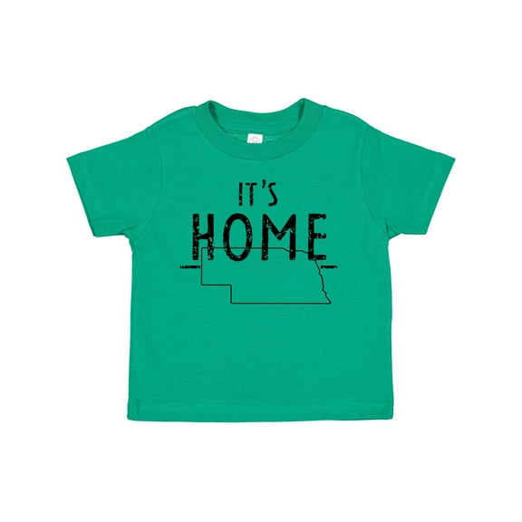 Inktastic It's Home- State of Nebraska Outline Distressed Text Boys or Girls Toddler T-Shirt