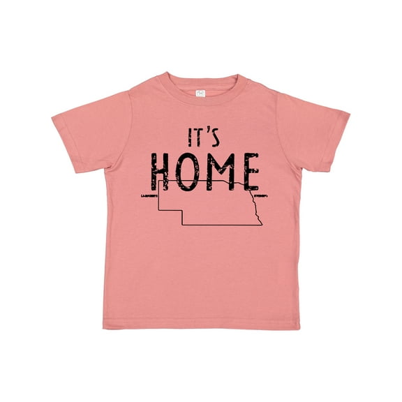 Inktastic It's Home- State of Nebraska Outline Distressed Text Boys or Girls Toddler T-Shirt