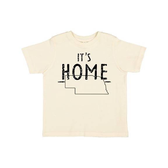 Inktastic It's Home- State of Nebraska Outline Distressed Text Boys or Girls Toddler T-Shirt