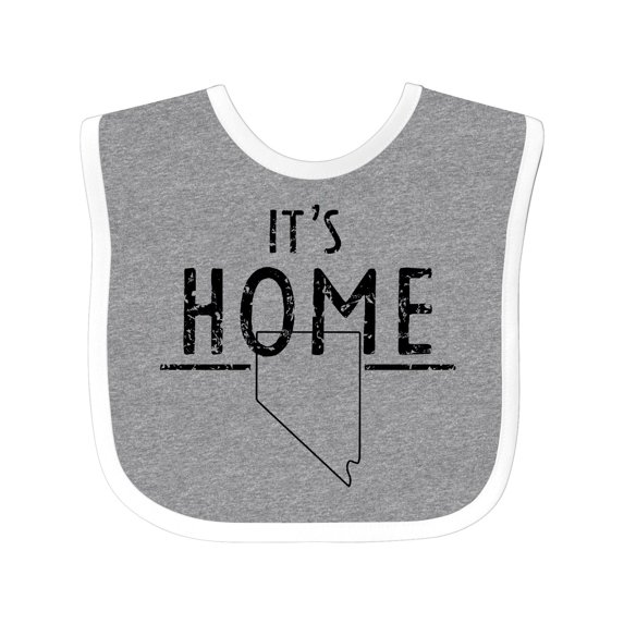 Inktastic It's Home- State of Nevada Outline Distressed Text Boys or Girls Baby Bib