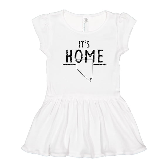 Inktastic It's Home- State of Nevada Outline Distressed Text Girls Toddler Dress