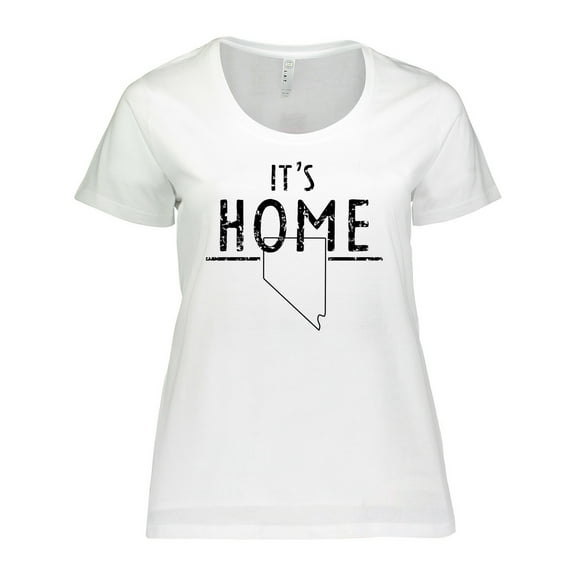 Inktastic It's Home- State of Nevada Outline Distressed Text Women's Plus Size T-Shirt