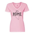 thumbnail image 1 of Inktastic It's Home- State of Nevada Outline Distressed Text Women's V-Neck T-Shirt, 1 of 5