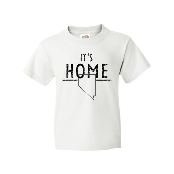 Inktastic It's Home- State of Nevada Outline Distressed Text Youth T-Shirt