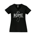 thumbnail image 1 of Inktastic It's Home- State of New Jersey Outline Women's Plus Size V-Neck T-Shirt, 1 of 5