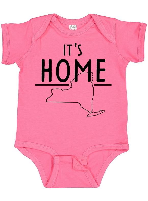 Inktastic It's Home- State of New York Outline Boys or Girls Baby Bodysuit