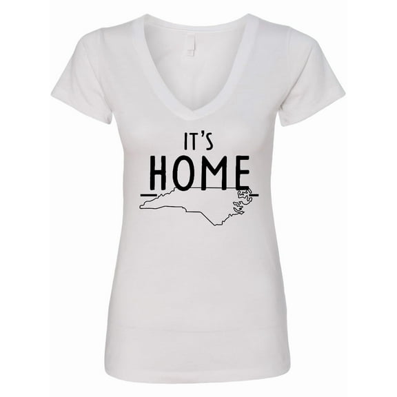 Inktastic It's Home State of North Carolina Outline Women's V-Neck T-Shirt